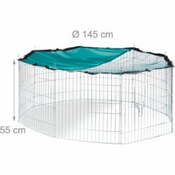 Relaxdays Cage Extérieur Lapin XL, Avec Filet, Enclos Pour Rongeurs, Avec Protection Contre Le Soleil, Ø 145 Cm, Zingué -Polire Soldes Boutique 20884377 4