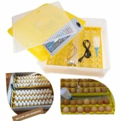 BETTER MAISON Automatique Intelligent 48 Oeufs Incubateur Poulet Canard Oeufs Hatcher 80W EU Prise - Jaune -Polire Soldes Boutique 21204538 4