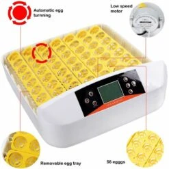 BETTER MAISON Couveuse Automatique Incubateur 56 Oeufs EU Prise Avec LED - Jaune -Polire Soldes Boutique 23088805 4