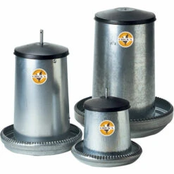 CHICK'A Nourrisseur à Trémie émaillé 25 L Pour 17 Poules - Gris -Polire Soldes Boutique 23546510 3