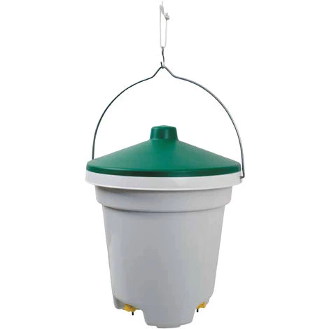 CHICK'A Abreuvoir Suspendu à Pipettes, 12 L - Blanc / Vert 2 CHICK'A Abreuvoir Suspendu à Pipettes, 12 L - Blanc / Vert – Image 2