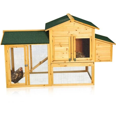 Melko Poulailler Avec Sortie Pour 4-6 Poulets Poulailler 168x75x103 Cm Poulailler Volières Avec Nichoir Avec Support De Couvercle, Imprégné Résistant Aux Intempéries 1 Melko Poulailler Avec Sortie Pour 4-6 Poulets Poulailler 168x75x103 Cm Poulailler Volières Avec Nichoir Avec Support De Couvercle, Imprégné Résistant Aux Intempéries