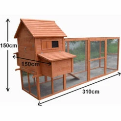 Melko Poulailler Avec Enclos Extérieur XXL Poulailler 310x150x150CM Avec 2 Nichoirs Clapier à Lapin Avec Rampe Et Couloir -Polire Soldes Boutique 24027958 5