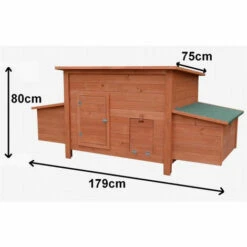 Melko Poulailler XXL 179 X 80 X 75 Cm Poulailler Avec Rampe Et 2 Nichoirs Volières En Bois -Polire Soldes Boutique 24031631 5