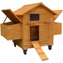 Melko Poulailler Pour 4 Poulets Roulants 157x90x114cm Poulailler En Bois Avec 2 Nichoirs