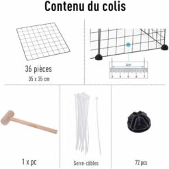 PawHut Cage Parc Enclos Pour Animaux Domestiques L 146 X L 73 X H 73 Cm Modulable 2 Niveaux 36 Panneaux Bords Arrondis Fil Métallique Noir - Noir 9 PawHut Cage Parc Enclos Pour Animaux Domestiques L 146 X L 73 X H 73 Cm Modulable 2 Niveaux 36 Panneaux Bords Arrondis Fil Métallique Noir - Noir -Polire Soldes Boutique 24060726 5