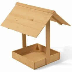 IDMARKET Bain De Poussière Pour Poules Bac En Bois Antiparasites Avec Toit - Naturel -Polire Soldes Boutique 24799688 4