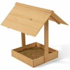 IDMARKET Bain De Poussière Pour Poules Bac En Bois Antiparasites Avec Toit - Naturel -Polire Soldes Boutique 24799688 5