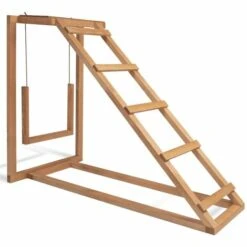 IDMARKET Aire De Jeux En Bois Pour Poules Avec Balançoire Et Perchoir - Naturel -Polire Soldes Boutique 24799700 4