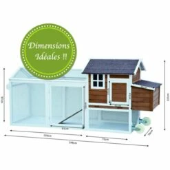 BBLOISIRAM Poulailler Mobile Extérieur En Bois De Haute Qualité 248 Cm X 115 Cm X 76 Cm Modèle « 153 Mobile » -Polire Soldes Boutique 25126798 3