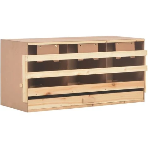 TRUE DEAL Pondoir 3 Compartiments 96x40x45 Cm Pinède Solide 2 TRUE DEAL Pondoir 3 Compartiments 96x40x45 Cm Pinède Solide – Image 2