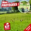 OUTIROR Filet Cloture Pour Poules En Kit Longueur 12M Avec Porte Et 6 Piquets