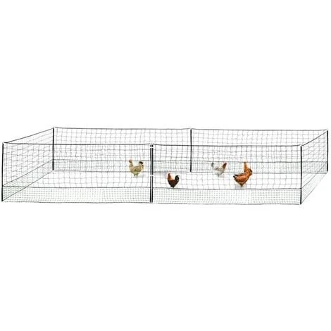 OUTIROR Filet Cloture Pour Poules En Kit Longueur 12M Avec Porte Et 6 Piquets 2 OUTIROR Filet Cloture Pour Poules En Kit Longueur 12M Avec Porte Et 6 Piquets – Image 2