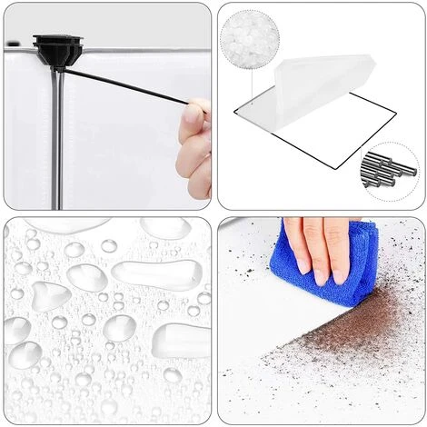 SONGMICS Parc Pour Cochons D'Inde, Avec Échelle, Enclos, Clôture Modulaire, En Plastique, Pour Hamsters, Lapin, Petits Animaux, Transparent LPC03W - Transparent 3 SONGMICS Parc Pour Cochons D'Inde, Avec Échelle, Enclos, Clôture Modulaire, En Plastique, Pour Hamsters, Lapin, Petits Animaux, Transparent LPC03W - Transparent – Image 3