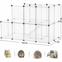 SONGMICS Parc Pour Cochons D'Inde, Avec Échelle, Enclos, Clôture Modulaire, En Plastique, Pour Hamsters, Lapin, Petits Animaux, Transparent LPC03W - Transparent 8 SONGMICS Parc Pour Cochons D'Inde, Avec Échelle, Enclos, Clôture Modulaire, En Plastique, Pour Hamsters, Lapin, Petits Animaux, Transparent LPC03W - Transparent -Polire Soldes Boutique 27184610 4