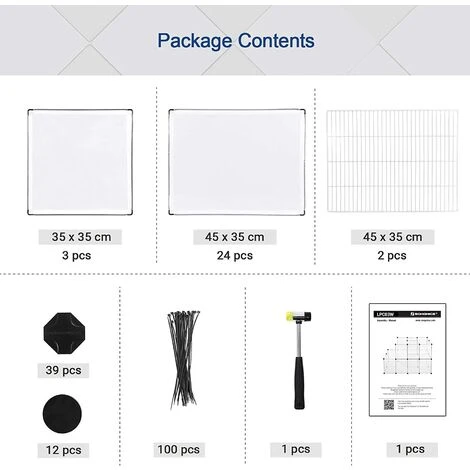 SONGMICS Parc Pour Cochons D'Inde, Avec Échelle, Enclos, Clôture Modulaire, En Plastique, Pour Hamsters, Lapin, Petits Animaux, Transparent LPC03W - Transparent 5 SONGMICS Parc Pour Cochons D'Inde, Avec Échelle, Enclos, Clôture Modulaire, En Plastique, Pour Hamsters, Lapin, Petits Animaux, Transparent LPC03W - Transparent – Image 5