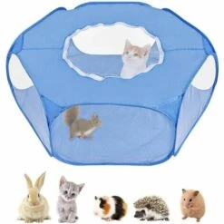 BEARSU Parc Pour Petits Animaux, Tente Pour Animaux De Compagnie Transparente Et Respirante Avec Couvercle Supérieur, Clôture Cour Pliable D'exercice Intérieur Extérieur à Ouverture Automatique