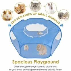 BEARSU Parc Pour Petits Animaux, Tente Pour Animaux De Compagnie Transparente Et Respirante Avec Couvercle Supérieur, Clôture Cour Pliable D'exercice Intérieur Extérieur à Ouverture Automatique -Polire Soldes Boutique 27487882 4