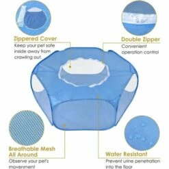 BEARSU Parc Pour Petits Animaux, Tente Pour Animaux De Compagnie Transparente Et Respirante Avec Couvercle Supérieur, Clôture Cour Pliable D'exercice Intérieur Extérieur à Ouverture Automatique -Polire Soldes Boutique 27487882 5