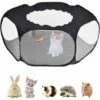 BEARSU Parc Pour Petits Animaux, Tente Pour Animaux De Compagnie Transparente Et Respirante Avec Couvercle Supérieur, Clôture Cour Pliable D'exercice Intérieur Extérieur à Ouverture Automatique