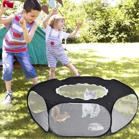 BEARSU Parc Pour Petits Animaux, Tente Pour Animaux De Compagnie Transparente Et Respirante Avec Couvercle Supérieur, Clôture Cour Pliable D'exercice Intérieur Extérieur à Ouverture Automatique 2 BEARSU Parc Pour Petits Animaux, Tente Pour Animaux De Compagnie Transparente Et Respirante Avec Couvercle Supérieur, Clôture Cour Pliable D'exercice Intérieur Extérieur à Ouverture Automatique – Image 2