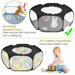 BEARSU Parc Pour Petits Animaux, Tente Pour Animaux De Compagnie Transparente Et Respirante Avec Couvercle Supérieur, Clôture Cour Pliable D'exercice Intérieur Extérieur à Ouverture Automatique 7 BEARSU Parc Pour Petits Animaux, Tente Pour Animaux De Compagnie Transparente Et Respirante Avec Couvercle Supérieur, Clôture Cour Pliable D'exercice Intérieur Extérieur à Ouverture Automatique -Polire Soldes Boutique 27487892 3