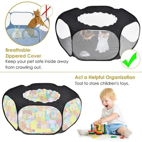 BEARSU Parc Pour Petits Animaux, Tente Pour Animaux De Compagnie Transparente Et Respirante Avec Couvercle Supérieur, Clôture Cour Pliable D'exercice Intérieur Extérieur à Ouverture Automatique 3 BEARSU Parc Pour Petits Animaux, Tente Pour Animaux De Compagnie Transparente Et Respirante Avec Couvercle Supérieur, Clôture Cour Pliable D'exercice Intérieur Extérieur à Ouverture Automatique – Image 3
