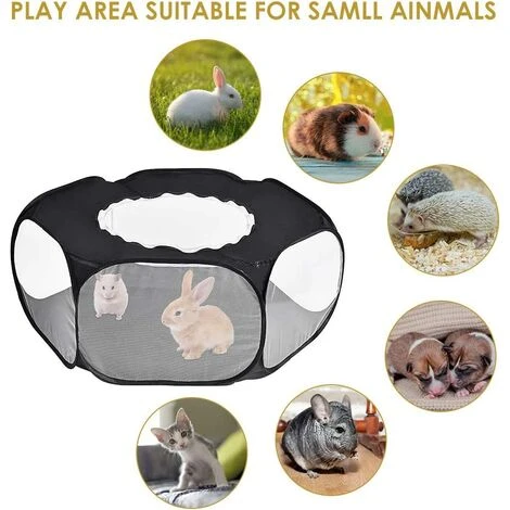 BEARSU Parc Pour Petits Animaux, Tente Pour Animaux De Compagnie Transparente Et Respirante Avec Couvercle Supérieur, Clôture Cour Pliable D'exercice Intérieur Extérieur à Ouverture Automatique 4 BEARSU Parc Pour Petits Animaux, Tente Pour Animaux De Compagnie Transparente Et Respirante Avec Couvercle Supérieur, Clôture Cour Pliable D'exercice Intérieur Extérieur à Ouverture Automatique – Image 4