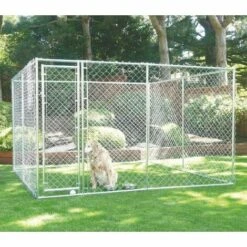 Bc-elec - RA-D33 Parc à Chiots 3x3x1.8m Ou 1.5x4.6x1.8m, Enclos Pour Chiens, Chenil D'extérieur, Enclos D'exercice Cage Pour Chiens - Gris