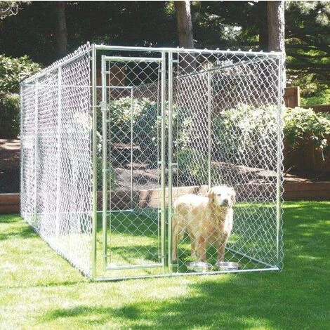 Bc-elec - RA-D33 Parc à Chiots 3x3x1.8m Ou 1.5x4.6x1.8m, Enclos Pour Chiens, Chenil D'extérieur, Enclos D'exercice Cage Pour Chiens - Gris 2 Bc-elec - RA-D33 Parc à Chiots 3x3x1.8m Ou 1.5x4.6x1.8m, Enclos Pour Chiens, Chenil D'extérieur, Enclos D'exercice Cage Pour Chiens - Gris – Image 2