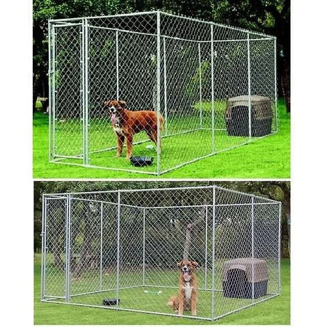 Bc-elec - RA-D33 Parc à Chiots 3x3x1.8m Ou 1.5x4.6x1.8m, Enclos Pour Chiens, Chenil D'extérieur, Enclos D'exercice Cage Pour Chiens - Gris 5 Bc-elec - RA-D33 Parc à Chiots 3x3x1.8m Ou 1.5x4.6x1.8m, Enclos Pour Chiens, Chenil D'extérieur, Enclos D'exercice Cage Pour Chiens - Gris – Image 5