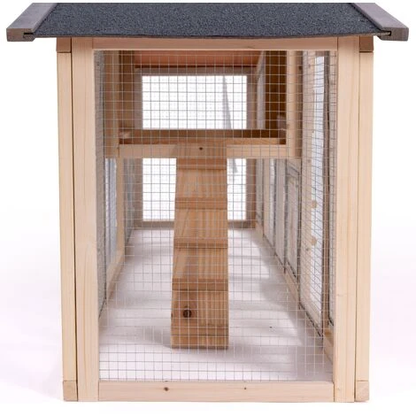 IDMARKET Poulailler VIP Avec Clapier Double XXL En Bois - Naturel 5 IDMARKET Poulailler VIP Avec Clapier Double XXL En Bois - Naturel – Image 5