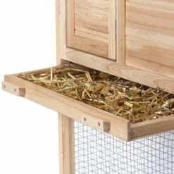 IDMARKET Poulailler PREMIUM Avec Clapier En Bois - Naturel -Polire Soldes Boutique 2811559 3
