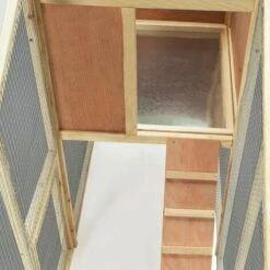 IDMARKET Poulailler PREMIUM Avec Clapier En Bois - Naturel -Polire Soldes Boutique 2811559 5