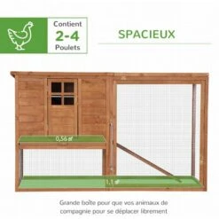 PawHut Poulailler Cottage Cage à Poules Sur Pied Dim. 168L X 110l X 101H Cm Multi-équipement Bois Sapin Lasuré - Marron 8 PawHut Poulailler Cottage Cage à Poules Sur Pied Dim. 168L X 110l X 101H Cm Multi-équipement Bois Sapin Lasuré - Marron -Polire Soldes Boutique 28603504 4