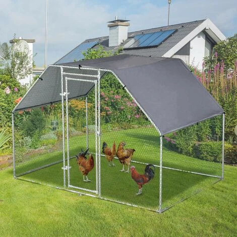 PawHut Enclos Poulailler Chenil 5,32 M² - Parc Grillagé Dim. 2,8L X 1,9l X 1,95H M - Poulailler Chenil Entièrement Couvert - Acier Galvanisé 2 PawHut Enclos Poulailler Chenil 5,32 M² - Parc Grillagé Dim. 2,8L X 1,9l X 1,95H M - Poulailler Chenil Entièrement Couvert - Acier Galvanisé – Image 2