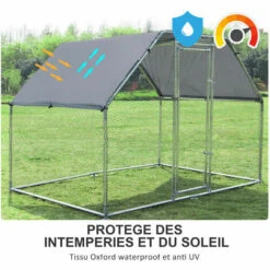 PawHut Enclos Poulailler Chenil 5,32 M² - Parc Grillagé Dim. 2,8L X 1,9l X 1,95H M - Poulailler Chenil Entièrement Couvert - Acier Galvanisé 8 PawHut Enclos Poulailler Chenil 5,32 M² - Parc Grillagé Dim. 2,8L X 1,9l X 1,95H M - Poulailler Chenil Entièrement Couvert - Acier Galvanisé -Polire Soldes Boutique 28998844 4