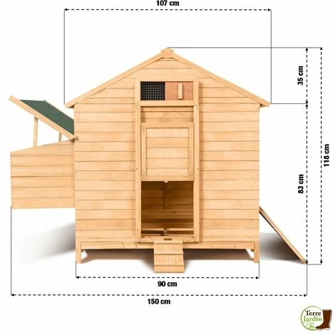TERRE JARDIN Grand Poulailler En Bois Avec Quadruple Pondoir 5 TERRE JARDIN Grand Poulailler En Bois Avec Quadruple Pondoir – Image 5