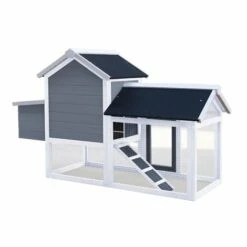 WILTEC Poulailler Avec Nichoir & Enclos Extérieur Gris Maisonnette Bac Amovible Pour Nettoyage Cage 6 WILTEC Poulailler Avec Nichoir & Enclos Extérieur Gris Maisonnette Bac Amovible Pour Nettoyage Cage -Polire Soldes Boutique 29583983 3