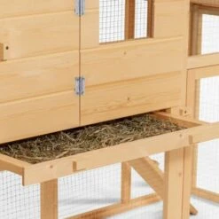 IDMARKET Poulailler COMFORT Avec Pondoir En Bois - Naturel -Polire Soldes Boutique 3106647 4