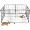 ECD GERMANY Enclos Extérieur Cage Clapier Pour Petits Animaux Revêtement Métal 124 X 61 Cm