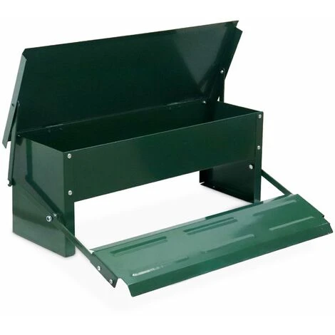 ALICE'S GARDEN Mangeoire Automatique Pour Poules - Distributeur à Pédale - Capacité De 5kg - Acier Galvanisé - Vert 2 ALICE'S GARDEN Mangeoire Automatique Pour Poules - Distributeur à Pédale - Capacité De 5kg - Acier Galvanisé - Vert – Image 2