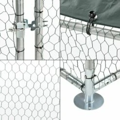 HELLOSHOP26 Enclos Extérieur Volière Cage Pour Animaux Avec Serrure Armature Acier Galvanisé 2 X 2 X 2 M Argent Vert Foncé - Vert -Polire Soldes Boutique 33228961 5