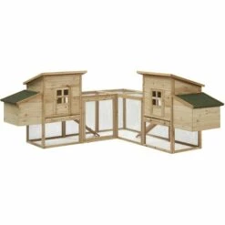 MADE4US Gertrude - Enclos Poulailler 4 Poules En Bois Avec 2 Pondoirs