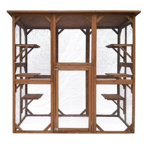 CÉMONJARDIN Parc à Chats En Bois 1 CÉMONJARDIN Parc à Chats En Bois