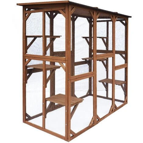 CÉMONJARDIN Parc à Chats En Bois 3 CÉMONJARDIN Parc à Chats En Bois – Image 3