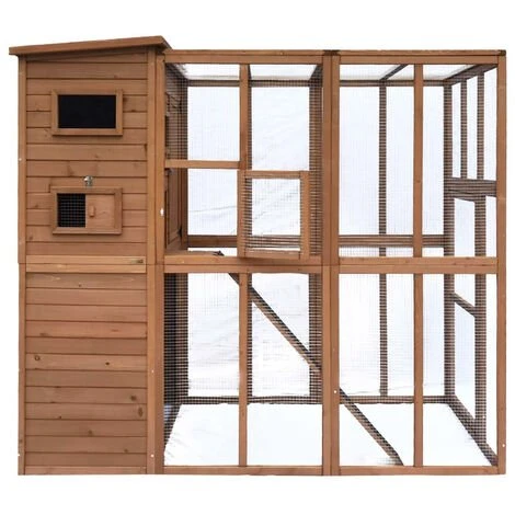 CÉMONJARDIN Grand Parc à Chats Avec Abri En Bois 1 CÉMONJARDIN Grand Parc à Chats Avec Abri En Bois