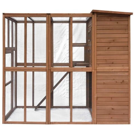 CÉMONJARDIN Grand Parc à Chats Avec Abri En Bois 3 CÉMONJARDIN Grand Parc à Chats Avec Abri En Bois – Image 3