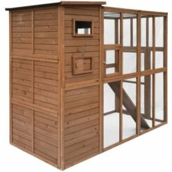 CÉMONJARDIN Grand Parc à Chats Avec Abri En Bois 9 CÉMONJARDIN Grand Parc à Chats Avec Abri En Bois -Polire Soldes Boutique 34989234 5