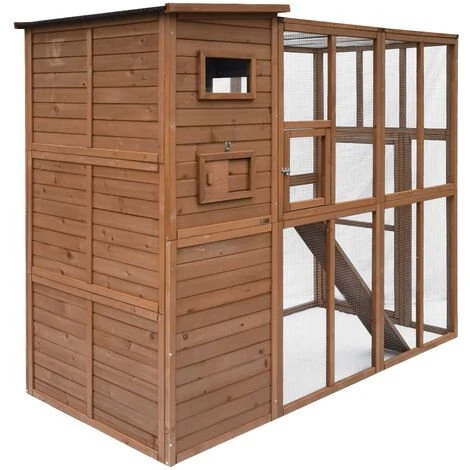 CÉMONJARDIN Grand Parc à Chats Avec Abri En Bois 5 CÉMONJARDIN Grand Parc à Chats Avec Abri En Bois – Image 5